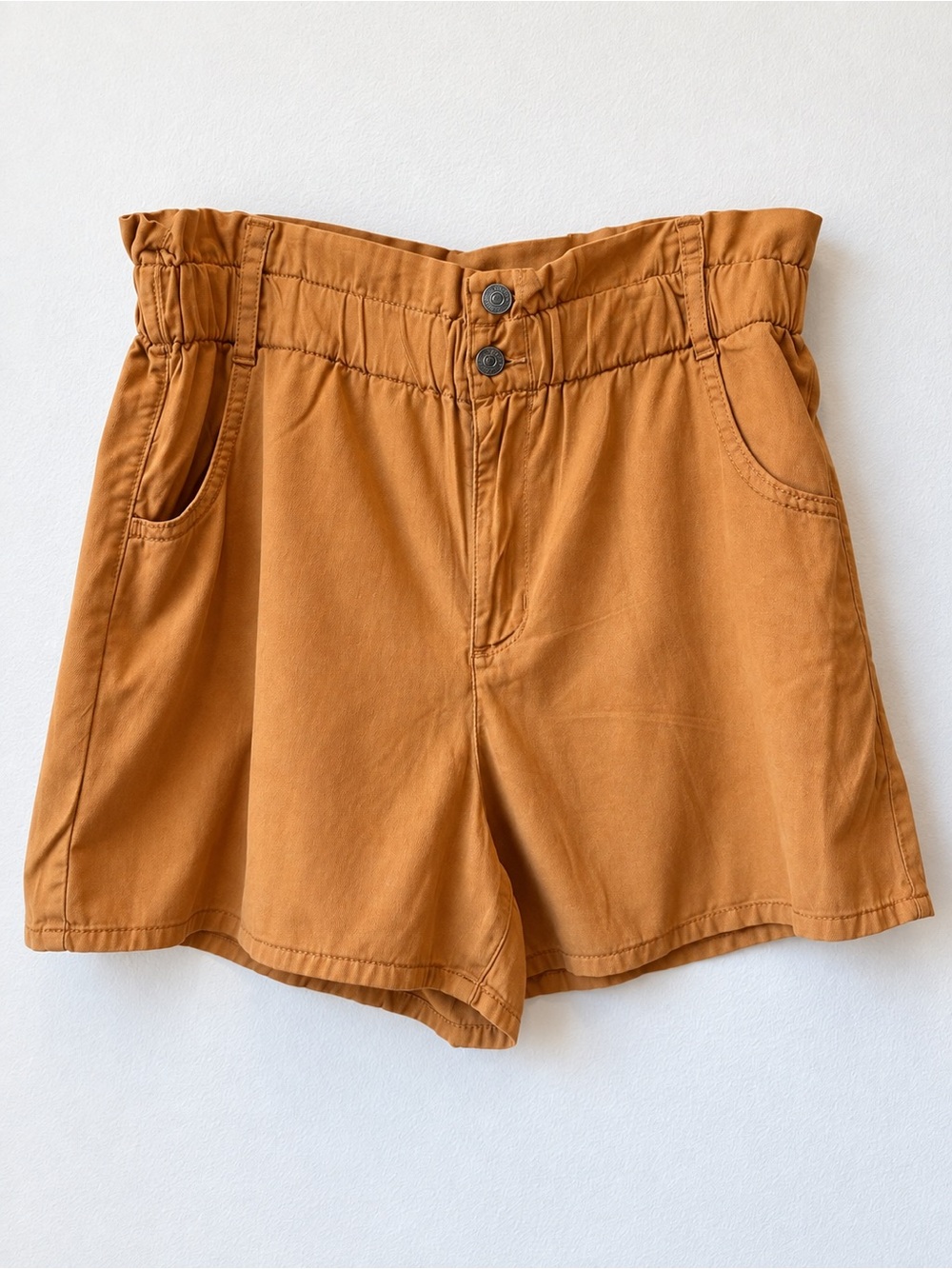 Wonderly NWT Size 12 Paperbag Waist Shorts Camel Brown High Rise